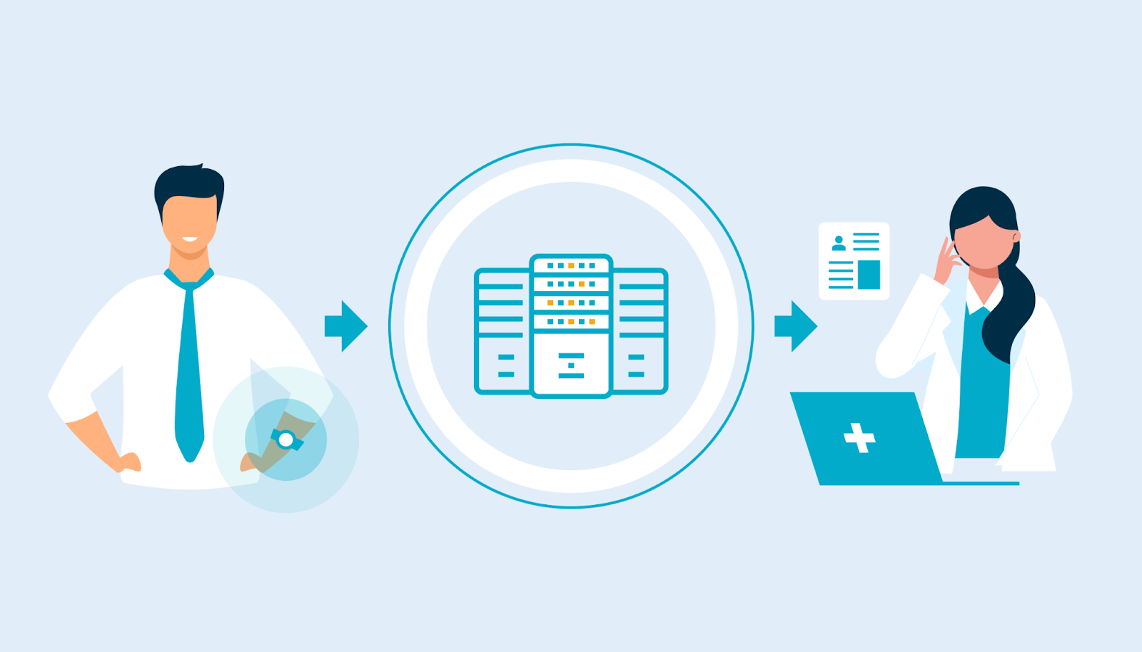 Illustration of telemetry used in health care