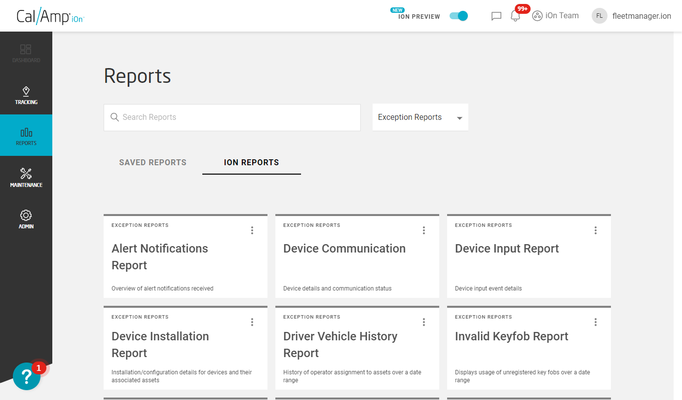 Gather fleet data using the CalAmp application