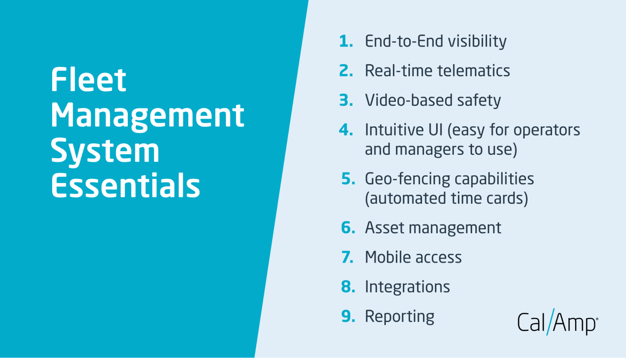 Essential features of fleet management systems