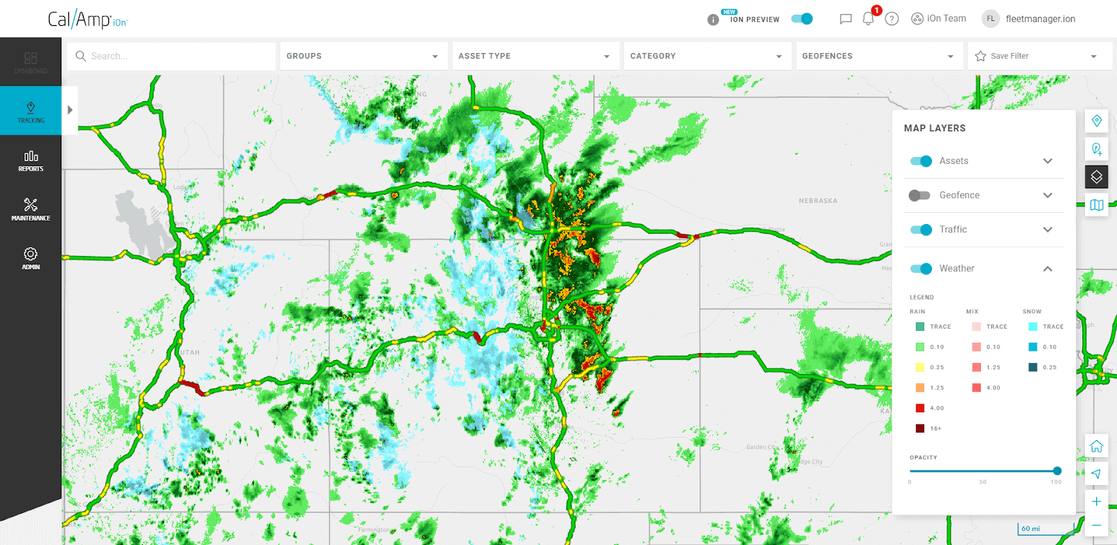 Route planning with a fleet telematics system