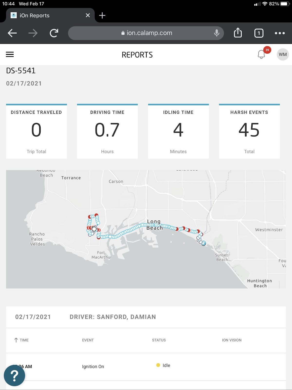 Asset history report ipad