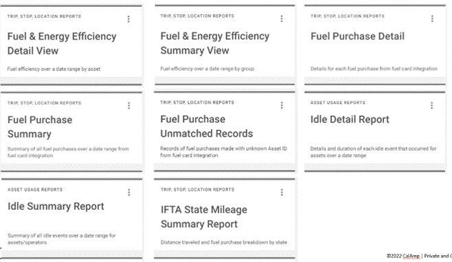 Image of fuel usage report