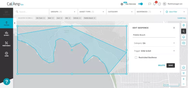 CalAmp's geofencing feature image